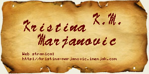 Kristina Marjanović vizit kartica